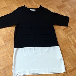 By Marlene Birger Black and White Colorblock Dress